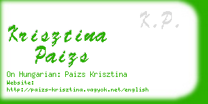 krisztina paizs business card